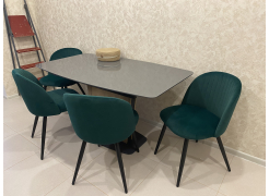 Стол на тумбе Теон дуб антор натуральный / графит фото покупателя 2