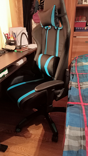 Компьютерное кресло Blok light blue / black фото покупателя 36