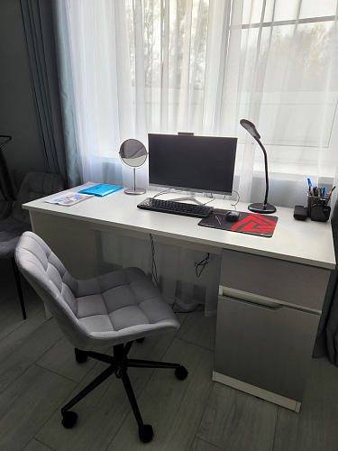 Компьютерное кресло Честер экокожа бежевая / белый фото покупателя 12