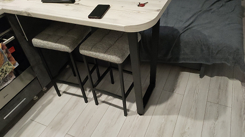 Барный стул Лофт микровелюр катания блэк / черный матовый фото покупателя 101