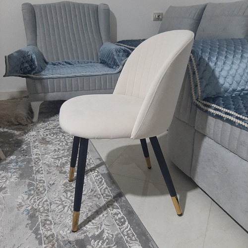 Стул на металлокаркасе Gabi dark beige / black / silver фото покупателя 76