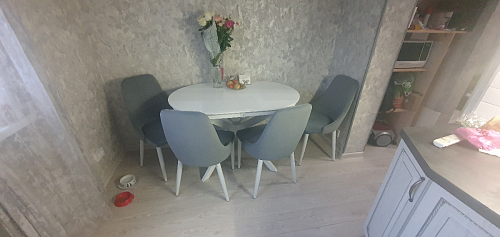 Стул на металлокаркасе Kora green / black фото покупателя 76