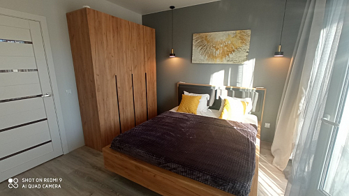 Двуспальная кровать Клауд 160х200 парящая дуб крафт золотой / антрацит фото покупателя 375