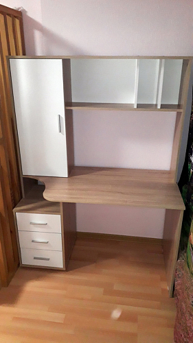 Компьютерный стол КСТ-16 левый дуб сонома / белый фото покупателя 30