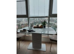 Стол на тумбе Кейтлин черный / серый фото покупателя 1