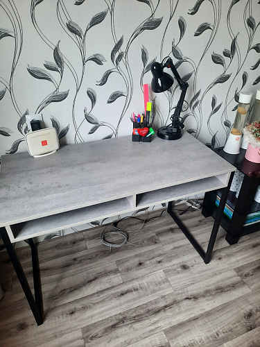 Письменный стол Леон Лофт дуб делано светлый / белый матовый фото покупателя 145