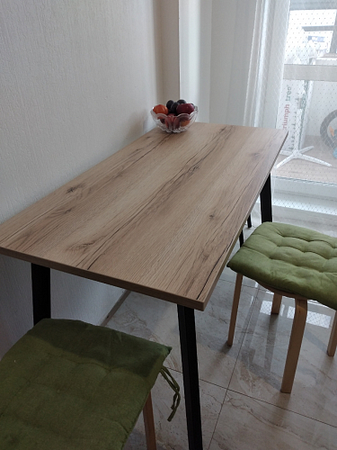 Стол Тринити Лофт 120 32 мм дуб галифакс табако / черный матовый фото покупателя 207