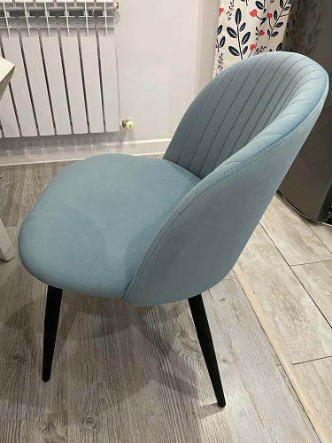 Стул на металлокаркасе Gabi 1 light blue / black / gold фото покупателя 520