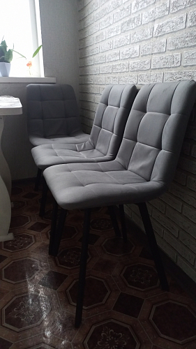 Стул на металлокаркасе Чилли светло-серый / белый каркас фото покупателя 470