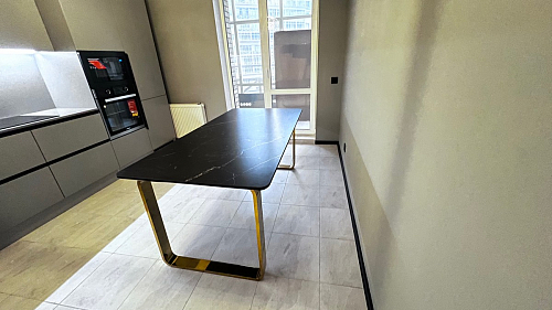 Керамический стол Селена 1 140х80 черный мрамор / золото фото покупателя 18