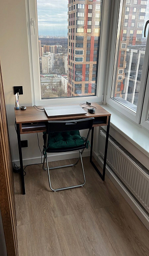 Письменный стол Лео Лофт бетон / черный матовый фото покупателя 34