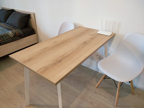 Стол Тринити Лофт 120 32 мм бетон / черный матовый фото покупателя 339