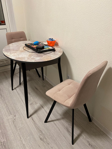 Стул на металлокаркасе Чилли К светло-серый велюр / черный каркас фото покупателя 1005