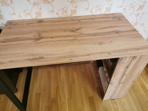 Письменный стол Битти Лофт 116х60х75 дуб делано светлый / белый матовый фото покупателя 31