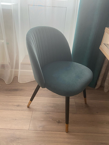 Стул на металлокаркасе Gabi 1 line light blue / black фото покупателя 263