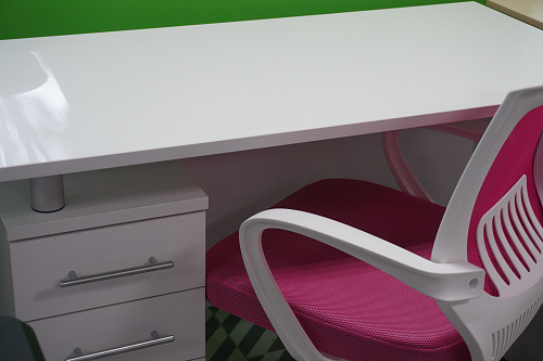 Компьютерное кресло Ergoplus белое / голубое из шоурума 6