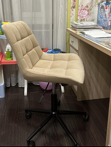 Компьютерное кресло Честер экокожа бежевая / белый фото покупателя 22