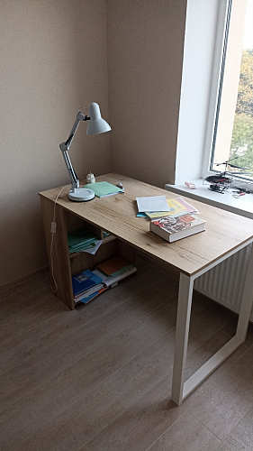 Письменный стол Битти Лофт 116х60х75 креатель / черный матовый фото покупателя 58