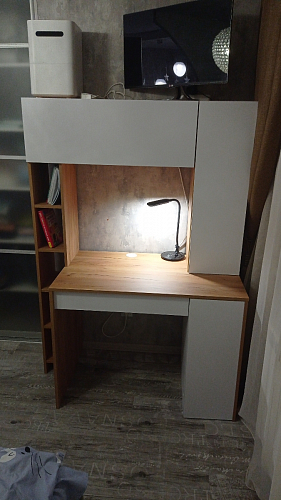 Письменный стол Комфорт 12.71 дуб золотой craft / белая аляска фото покупателя 76