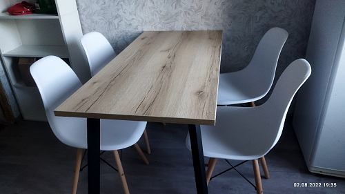 Стол Тринити Лофт 120 32 мм дуб галифакс табако / черный матовый фото покупателя 378