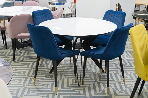 Стул на металлокаркасе Seda 1 blue / black / gold из шоурума 17