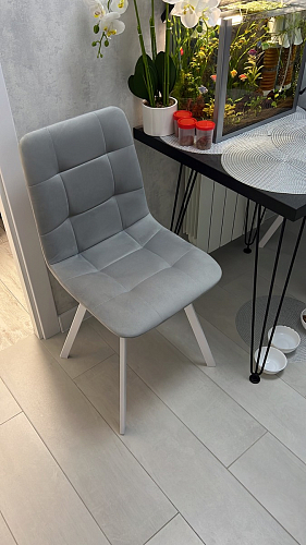 Стул на металлокаркасе Чилли синяя ткань / белый фото покупателя 706