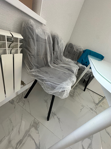 Стул на металлокаркасе Чилли светло-серый / белый каркас фото покупателя 512