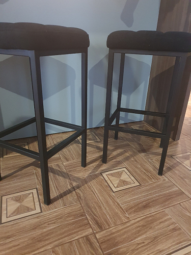 Барный стул Лофт кожзам темно-серый / черный матовый фото покупателя 51