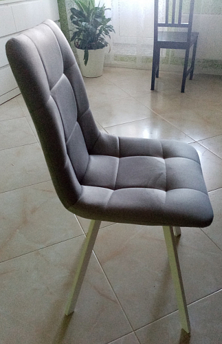 Стул на металлокаркасе Чилли К светло-серый велюр / черный каркас фото покупателя 689