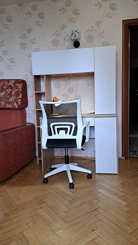 Письменный стол Комфорт 12.71 дуб золотой craft / белая аляска  - Уцененный экземпляр фото покупателя 38