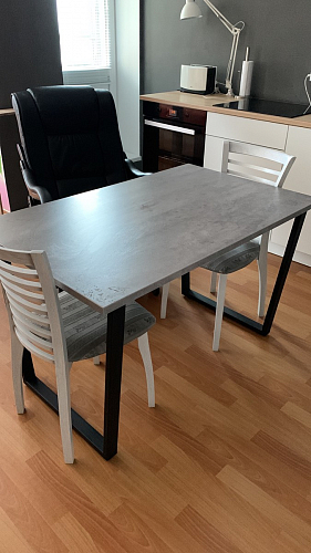 Стол Лота Лофт 120 25 мм дуб делано темный / черный матовый фото покупателя 834