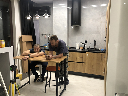 Барная стойка Дилан Лофт 120х40х98 дуб делано темный фото покупателя 215