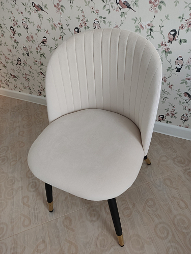 Стул на металлокаркасе Gabi 1 light blue / black / gold фото покупателя 124