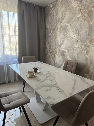 Стол на тумбе Бугун белый / золото фото покупателя 60