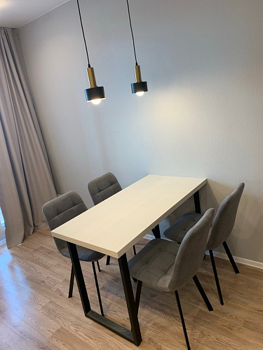 Стул на металлокаркасе Чилли К светло-серый велюр / черный каркас фото покупателя 356