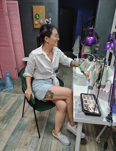 Стул на металлокаркасе Инклес темно-зеленый / черный глянец фото покупателя 7