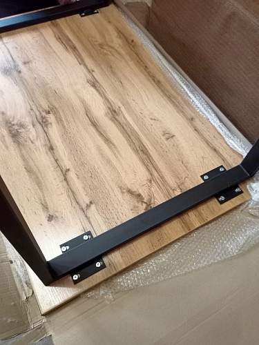 Деревянный стол Лота Лофт 120х75 белый матовый / дуб крафт золотой фото покупателя 919