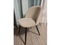 Стул на металлокаркасе Gabi 1 бежевый / черный с серебряными наконечниками фото покупателя 315