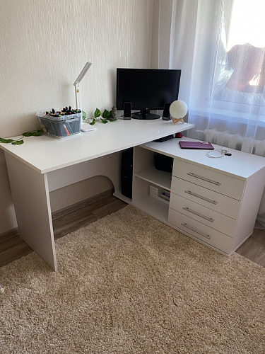 Компьютерный стол КСТ-109П правый дуб сонома / белый фото покупателя 73