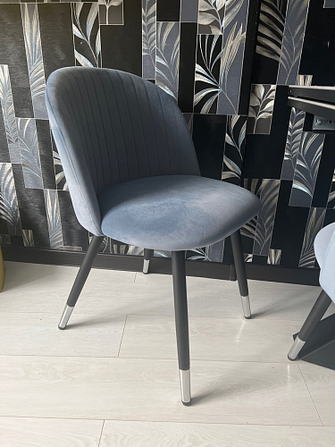 Стул на металлокаркасе Gabi dark beige / black / silver фото покупателя 184