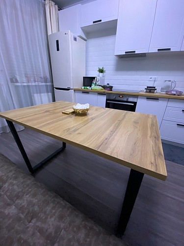 Стол Лота Лофт 120 25 мм дуб делано темный / черный матовый фото покупателя 546