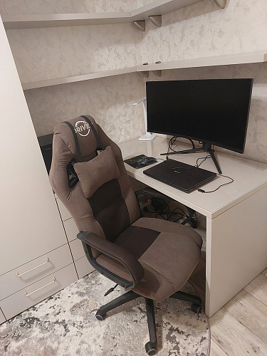 Компьютерное кресло Driver/Драйвер кожзам черный / ткань черный фото покупателя 29