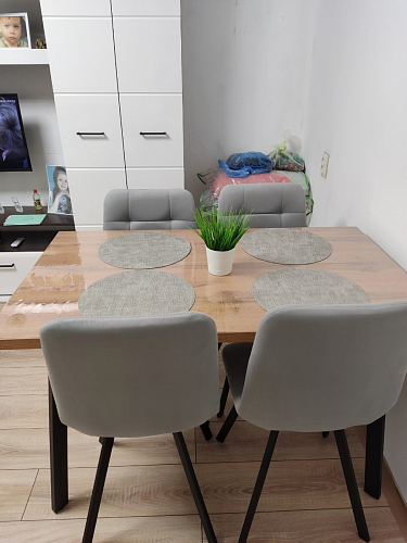 Стул на металлокаркасе Чилли К светло-серый велюр / черный каркас фото покупателя 554