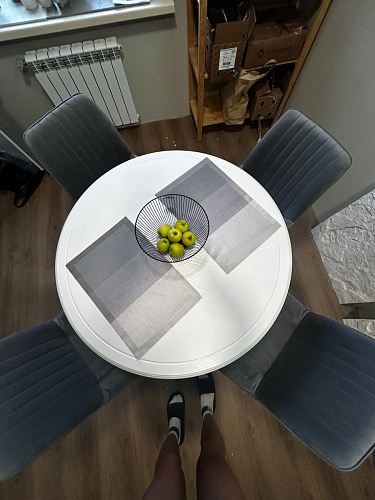 Стул на металлокаркасе Седа 360 К латте (velutto 08) / белый фото покупателя 232