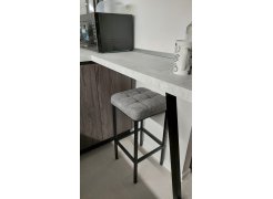 Барный стул Лофт кожзам темно-серый / черный матовый фото покупателя 291