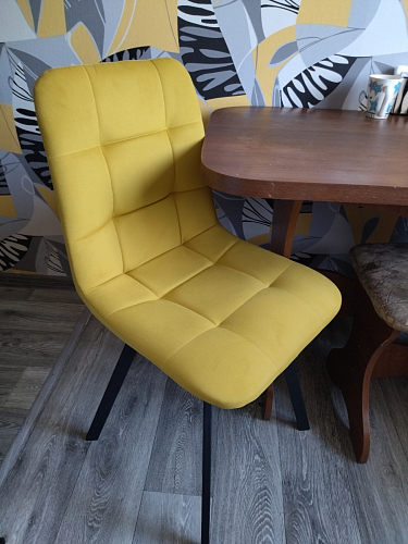 Стул на металлокаркасе Чилли К темно-серый (velutto 32) / черный фото покупателя 474