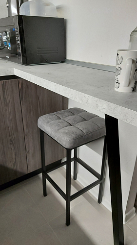 Барный стул Лофт микровелюр катания блэк / черный матовый фото покупателя 308