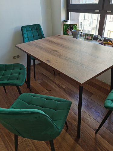 Стол Тринити Лофт 120 32 мм дуб галифакс табако / черный матовый фото покупателя 450