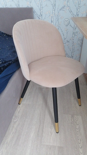 Стул на металлокаркасе Gabi dark beige / black / silver фото покупателя 58