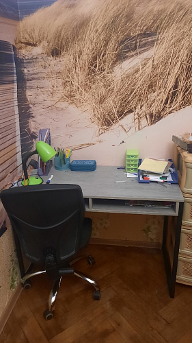 Письменный стол Леон Лофт черный матовый / дуб вотан фото покупателя 175